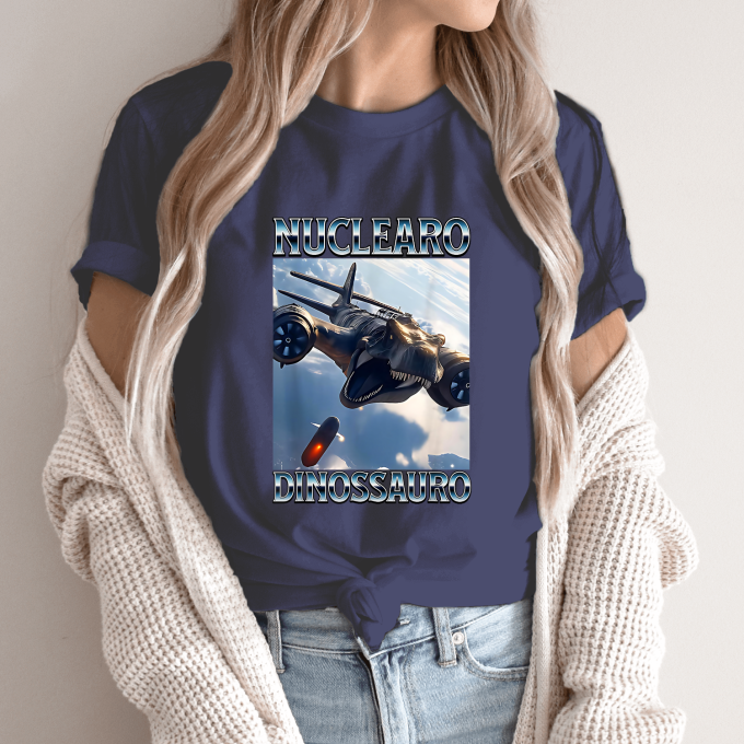 Unisex marškinėliai su spauda „Nuclearo Dinossauro“ - Image 12