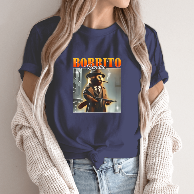 Unisex marškinėliai su spauda „Bobrito Bandito“ - Image 12