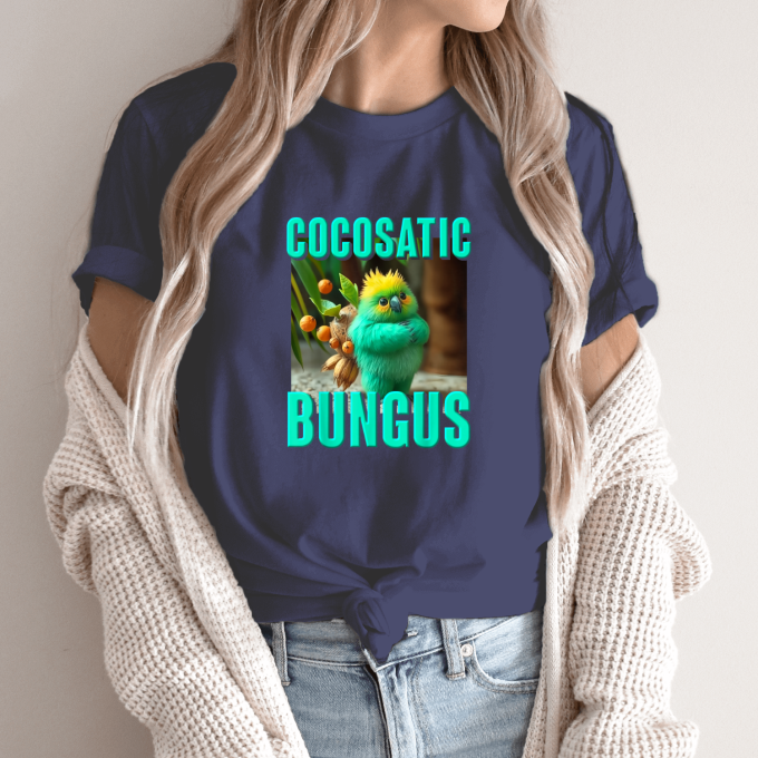 Unisex marškinėliai su spauda „Cocosatic Bungus“ - Image 13
