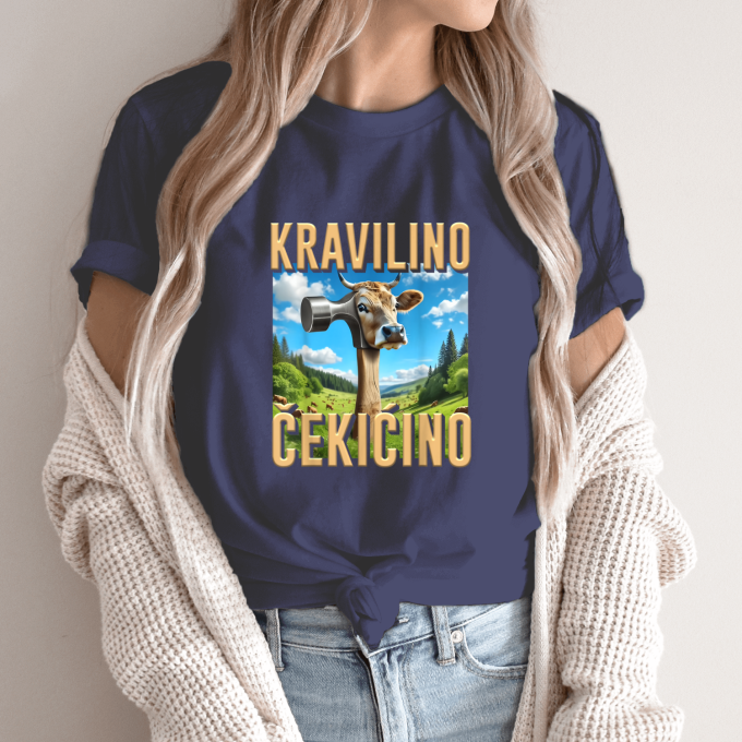 Unisex marškinėliai su spauda „Kravilino Cekicino“ - Image 12