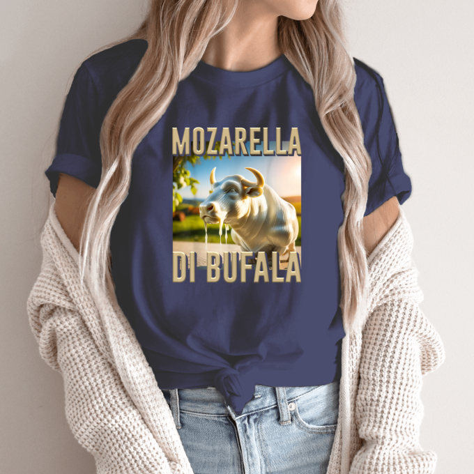 Unisex marškinėliai su spauda „Mozarella Di Bufala“ - Image 12