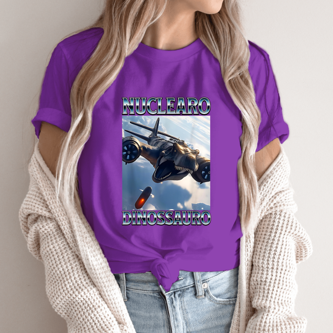 Unisex marškinėliai su spauda „Nuclearo Dinossauro“ - Image 11
