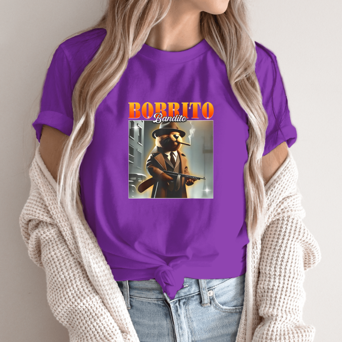 Unisex marškinėliai su spauda „Bobrito Bandito“ - Image 11