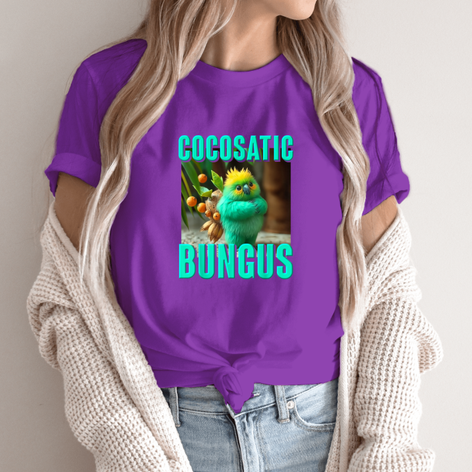 Unisex marškinėliai su spauda „Cocosatic Bungus“ - Image 12