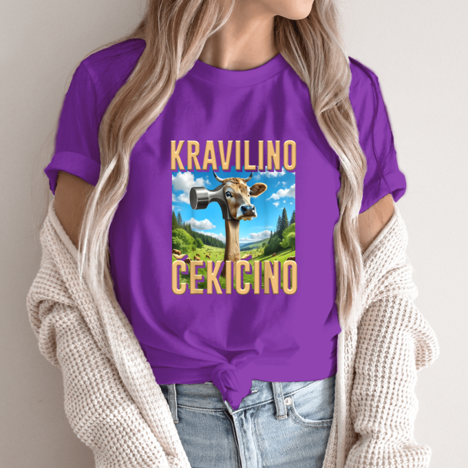 Unisex marškinėliai su spauda „Kravilino Cekicino“ - Image 11