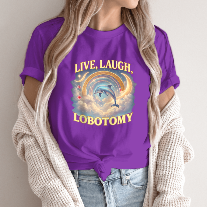 Unisex marškinėliai su spauda „Live Laugh Lobotomy“ - Image 11