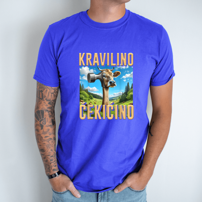 Unisex marškinėliai su spauda „Kravilino Cekicino“ - Image 5