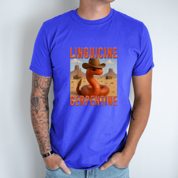 Unisex marškinėliai su spauda „Linguicine Serpentine“ - Image 6