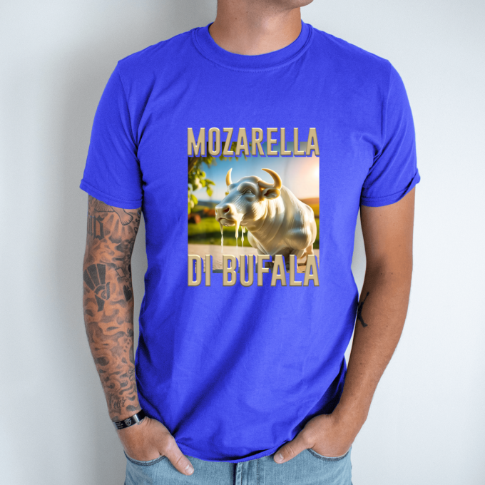 Unisex marškinėliai su spauda „Mozarella Di Bufala“ - Image 6