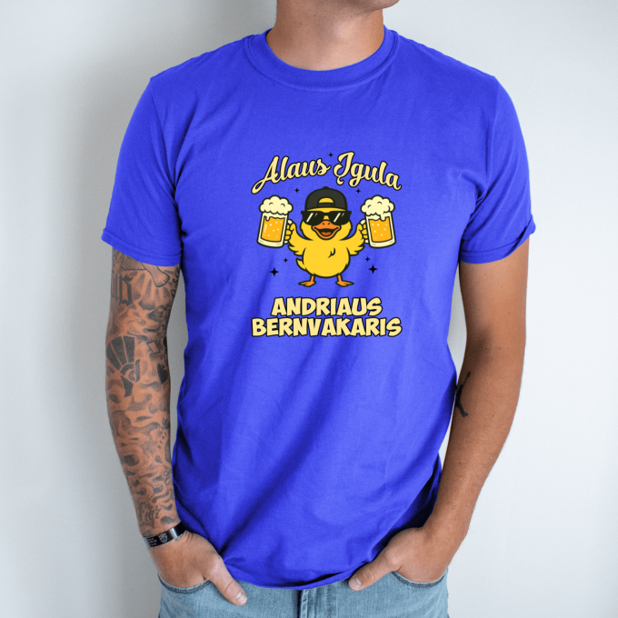 Unisex marškinėliai su spauda „Alaus įgula“ - Image 5