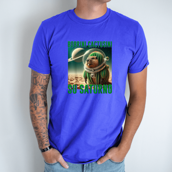 Unisex marškinėliai su spauda „Bobrini Cactusini“ - Image 5