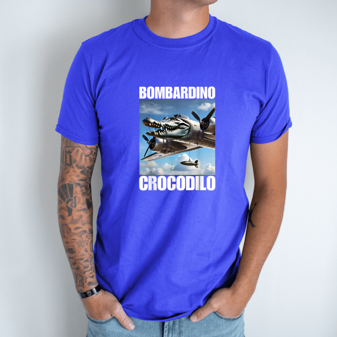 Unisex marškinėliai su spauda „Bombardino Crocodilo“ - Image 6