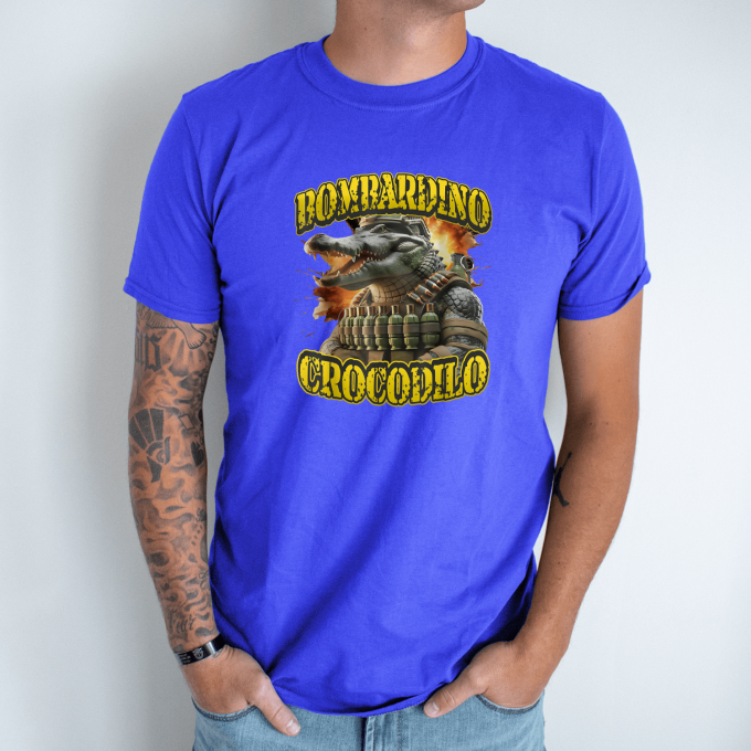 Unisex marškinėliai su spauda „Bombardino Crocodilo Granatų komandosas“ - Image 6