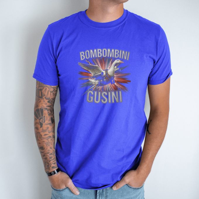 Unisex marškinėliai su spauda „Bombombini Gusini reaktyvas“