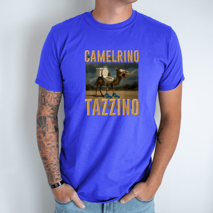Unisex marškinėliai su spauda „Camelrino Tazzino“ - Image 4