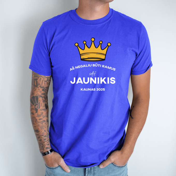 Unisex marškinėliai su spauda „Negaliu būti ramus“ - Image 3