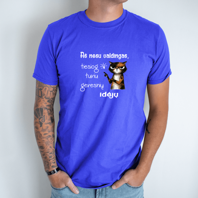 Unisex marškinėliai su spauda „Aš nesu valdingas“ - Image 7