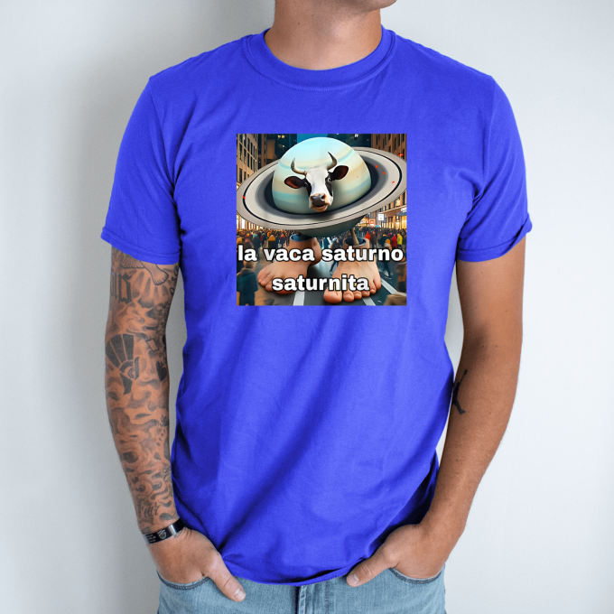 Unisex marškinėliai su spauda „Saturno Saturnita“