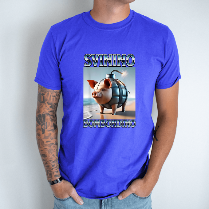 Unisex marškinėliai su spauda „Svinino Bombondino“ - Image 3