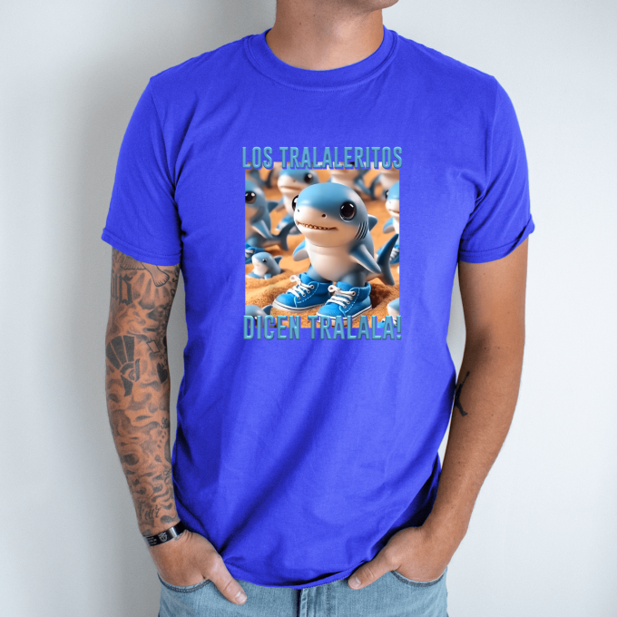 Unisex marškinėliai su spauda „Tralaleritos sako tralala“ - Image 4