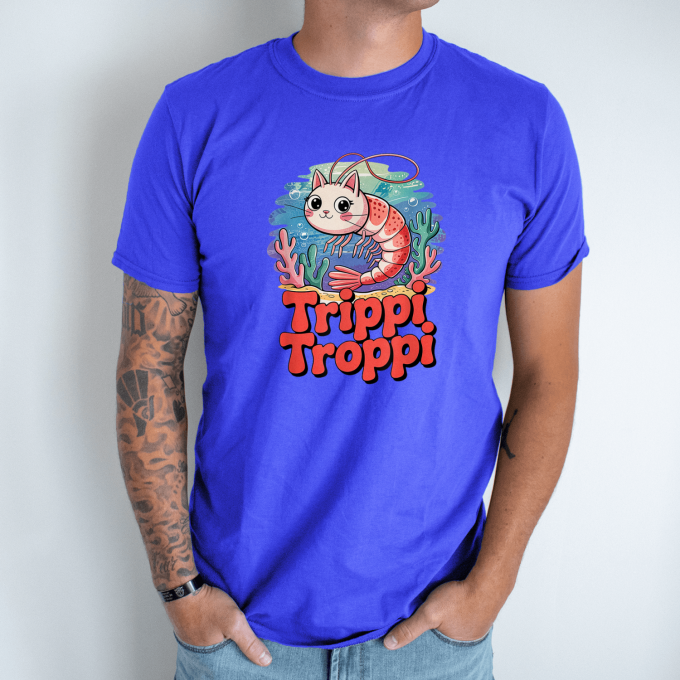 Unisex marškinėliai su spauda „Trippi Troppi krabukė“ - Image 5