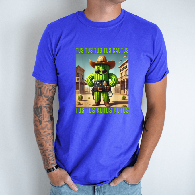 Unisex marškinėliai su spauda „Tus Tus Cactus Tus Kutus“ - Image 6