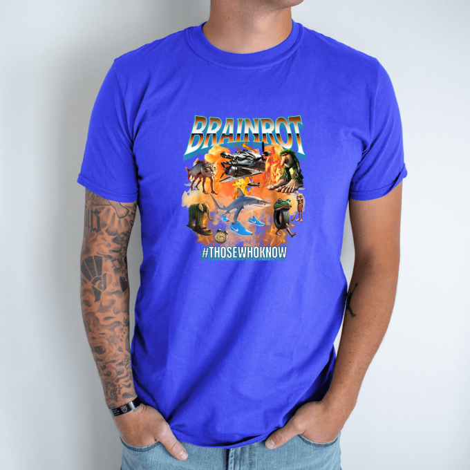 Unisex marškinėliai su spauda „Italian Brainrot Liepsnojantis“ - Image 7