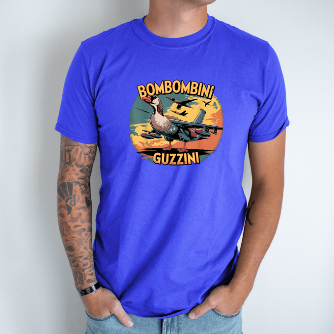 Unisex marškinėliai su spauda „Bombombini Guzzini retro“ - Image 4