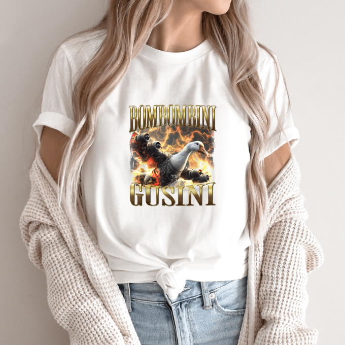 Unisex marškinėliai su spauda „Bombombini Gusini turbo skrydis“ - Image 9