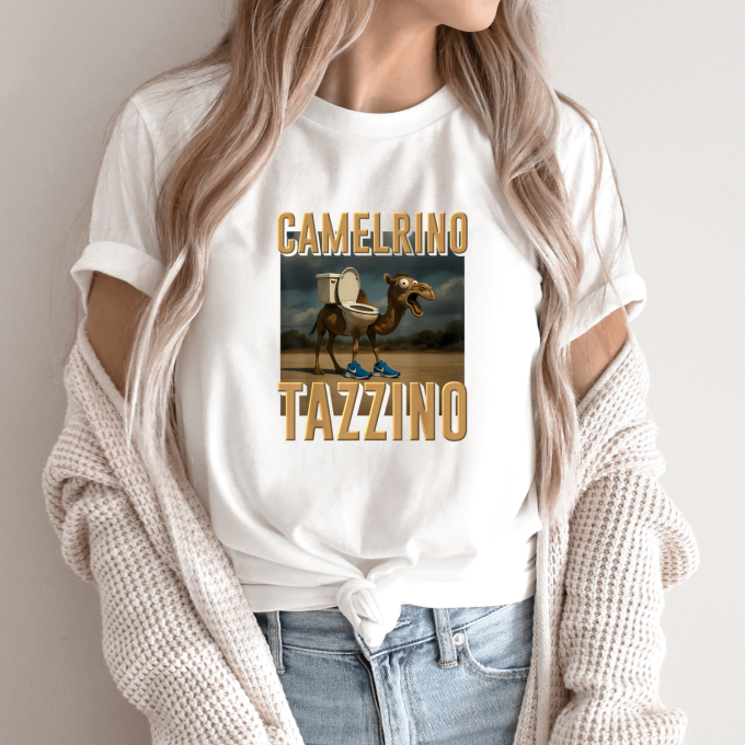 Unisex marškinėliai su spauda „Camelrino Tazzino“ - Image 9