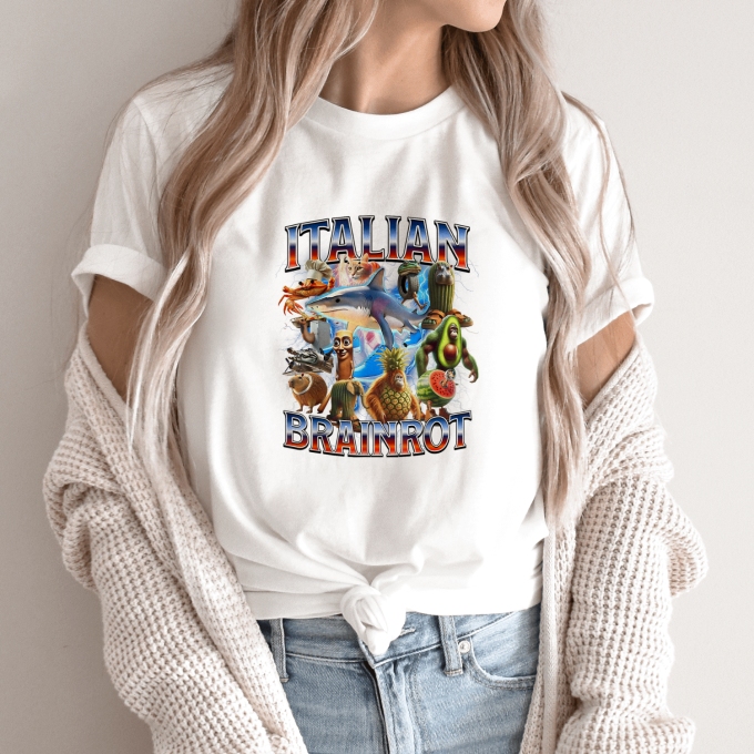 Unisex marškinėliai su spauda „Italian Brainrot“ - Image 9