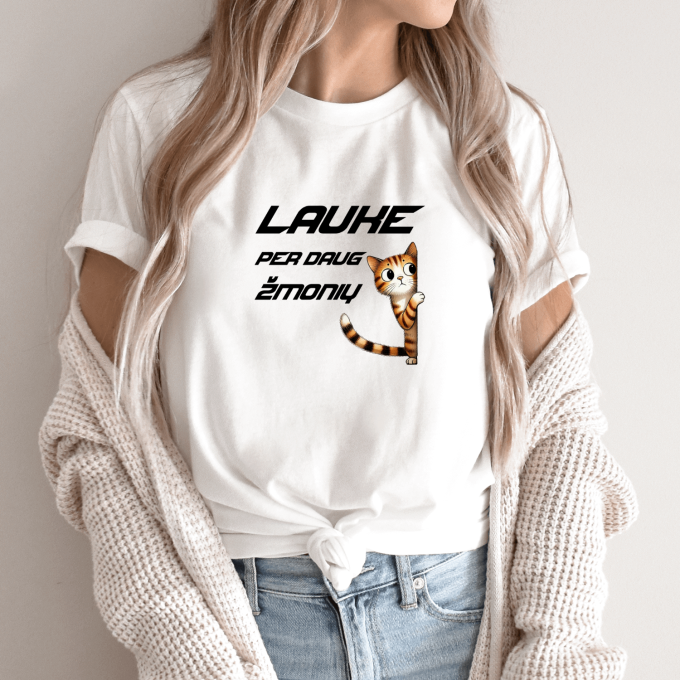 Unisex marškinėliai su spauda „Lauke per daug žmonių“ - Image 9