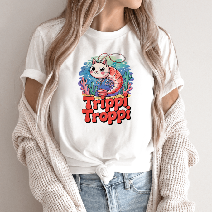 Unisex marškinėliai su spauda „Trippi Troppi krabukė“ - Image 9