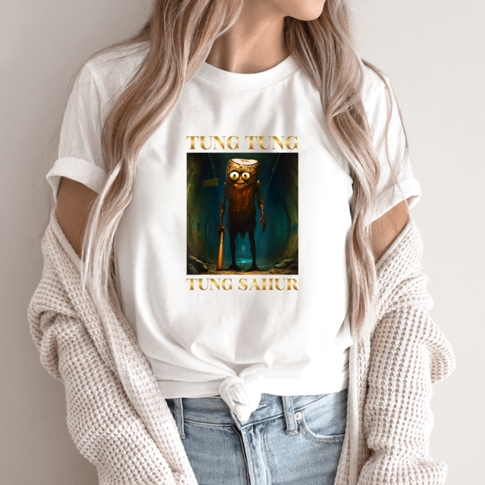Unisex marškinėliai su spauda „Tung Tung Sahur“ - Image 9