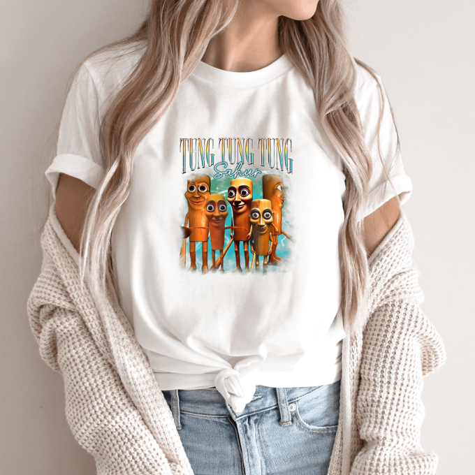 Unisex marškinėliai su spauda „Tung Tung Tung Sahur Brigada“ - Image 9