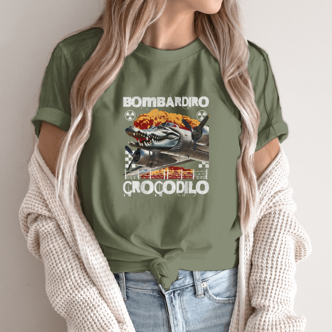 Unisex marškinėliai su spauda „Bombardiro Crocodilo Mechanine galva“ - Image 8