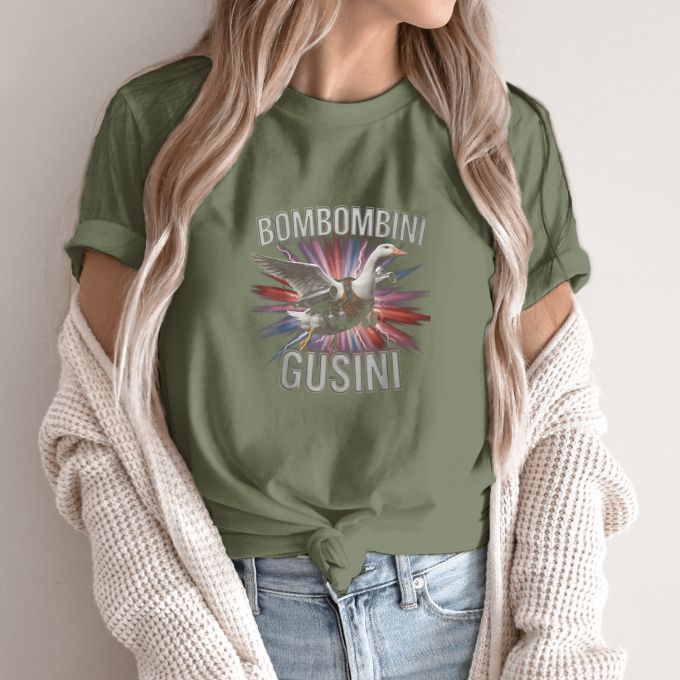 Unisex marškinėliai su spauda „Bombombini Gusini reaktyvas“ - Image 10