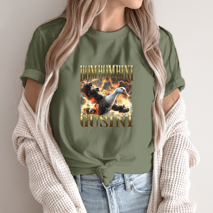 Unisex marškinėliai su spauda „Bombombini Gusini turbo skrydis“ - Image 11