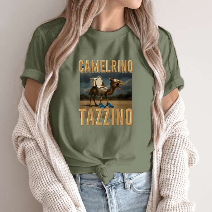 Unisex marškinėliai su spauda „Camelrino Tazzino“ - Image 10