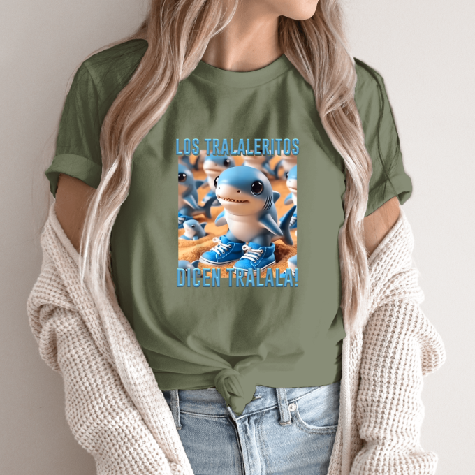 Unisex marškinėliai su spauda „Tralaleritos sako tralala“ - Image 10