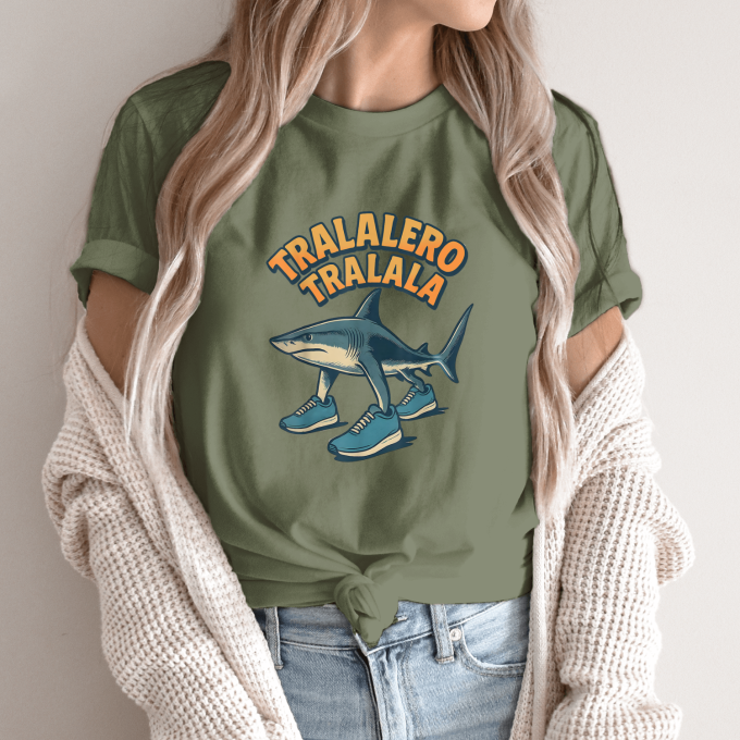 Unisex marškinėliai su spauda „Tralalero Tralala minimal“ - Image 10