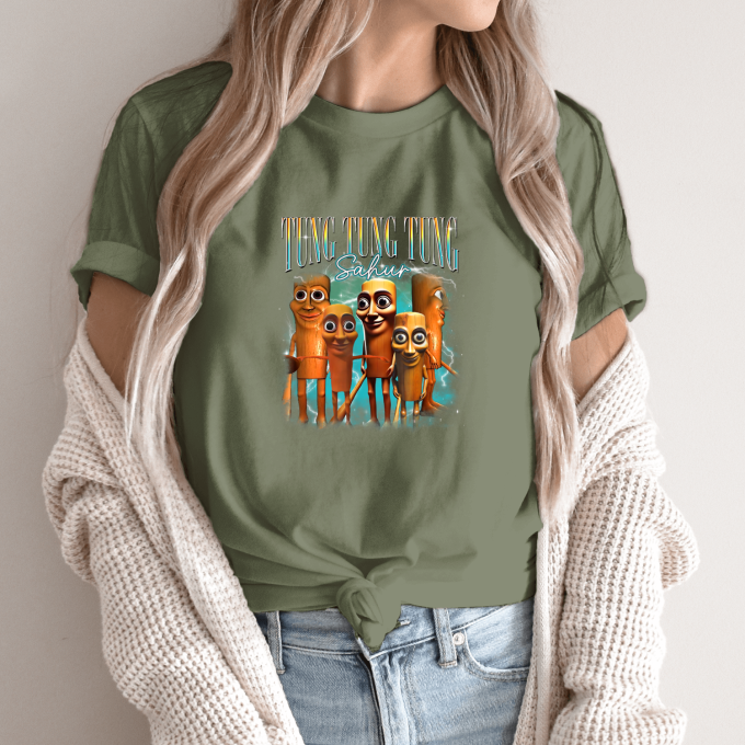 Unisex marškinėliai su spauda „Tung Tung Tung Sahur Brigada“ - Image 10