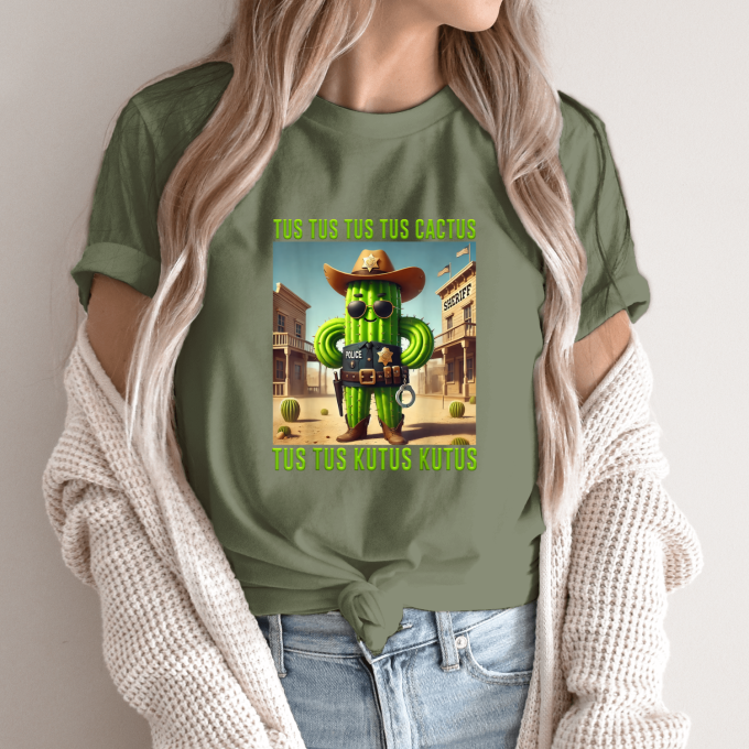 Unisex marškinėliai su spauda „Tus Tus Cactus Tus Kutus“ - Image 10