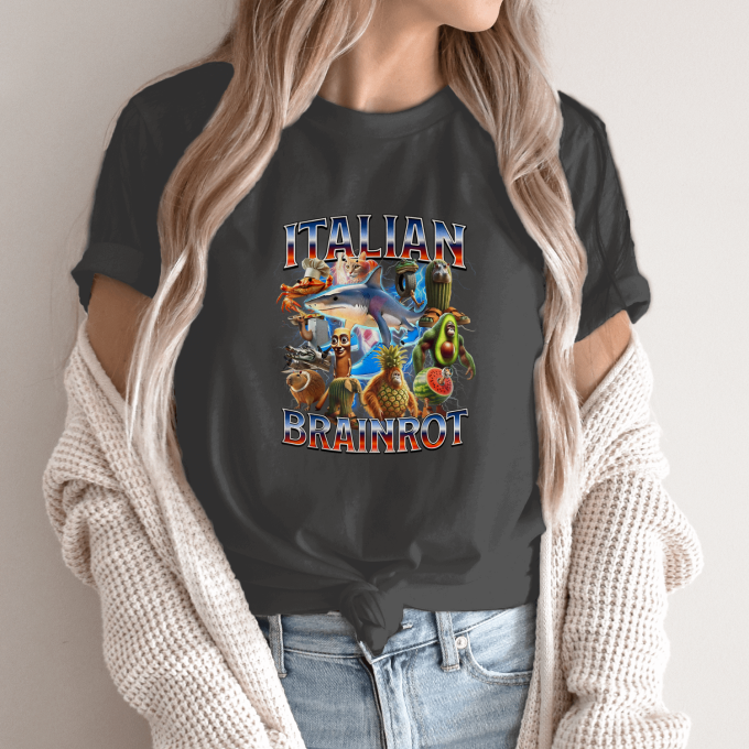 Unisex marškinėliai su spauda „Italian Brainrot“ - Image 14