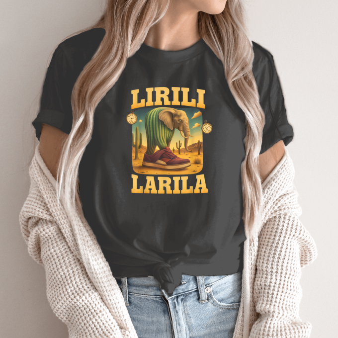 Unisex marškinėliai su spauda „Lirili Larila-sportbačiai“ - Image 14