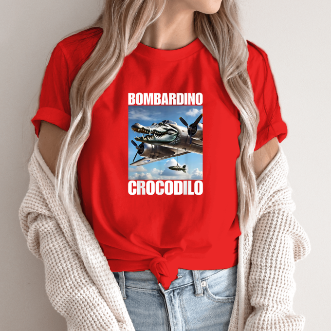 Unisex marškinėliai su spauda „Bombardino Crocodilo“ - Image 11