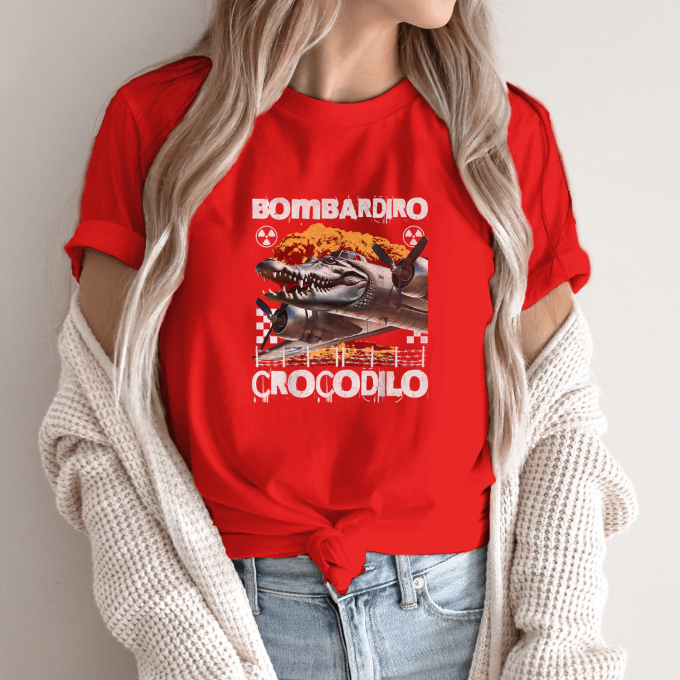 Unisex marškinėliai su spauda „Bombardiro Crocodilo Mechanine galva“ - Image 11