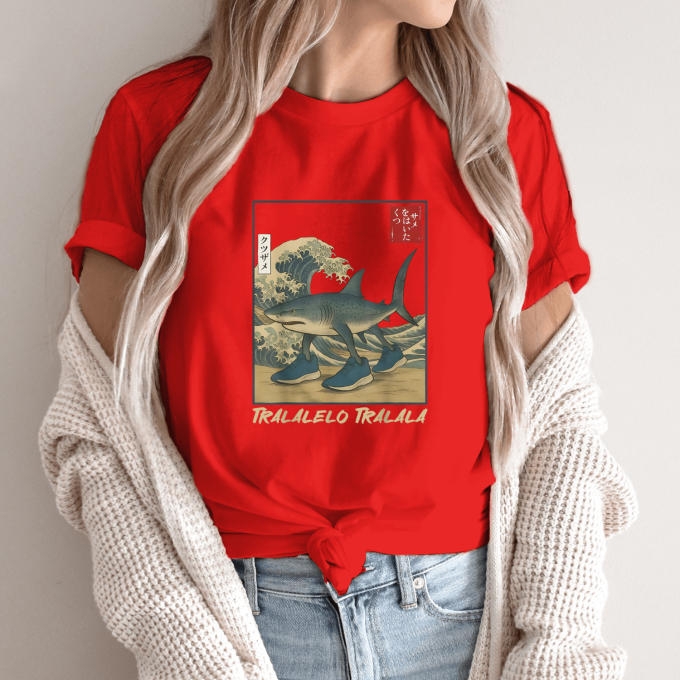 Unisex marškinėliai su spauda „Tralalelo Tralala Japonija“ - Image 13