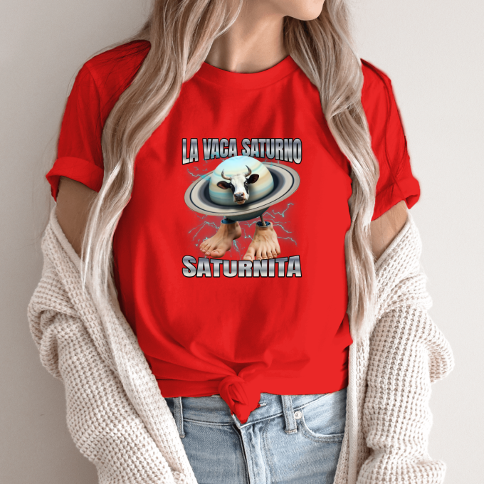 Unisex marškinėliai su spauda „La Vaca Saturno Saturnita“ - Image 13