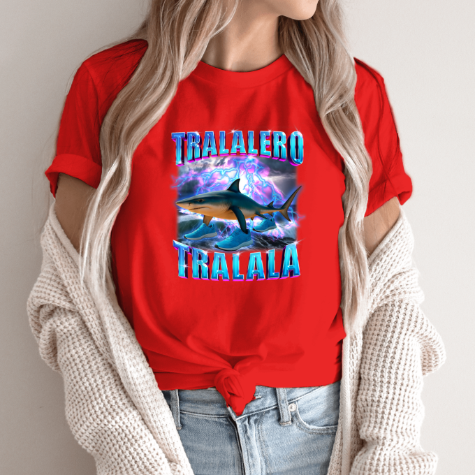 Unisex marškinėliai su spauda „Tralalero Tralala žaibas“ - Image 13